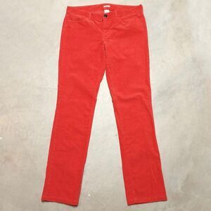 J.Crew Women's Corduroy Pants Size 30 Regular Orange Matchstick Zip 5 Pocket